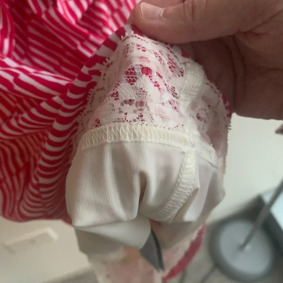 NYDJ Veronica Geo Stripe Wrap Dress Pink Size 2 - Picture 6 of 7